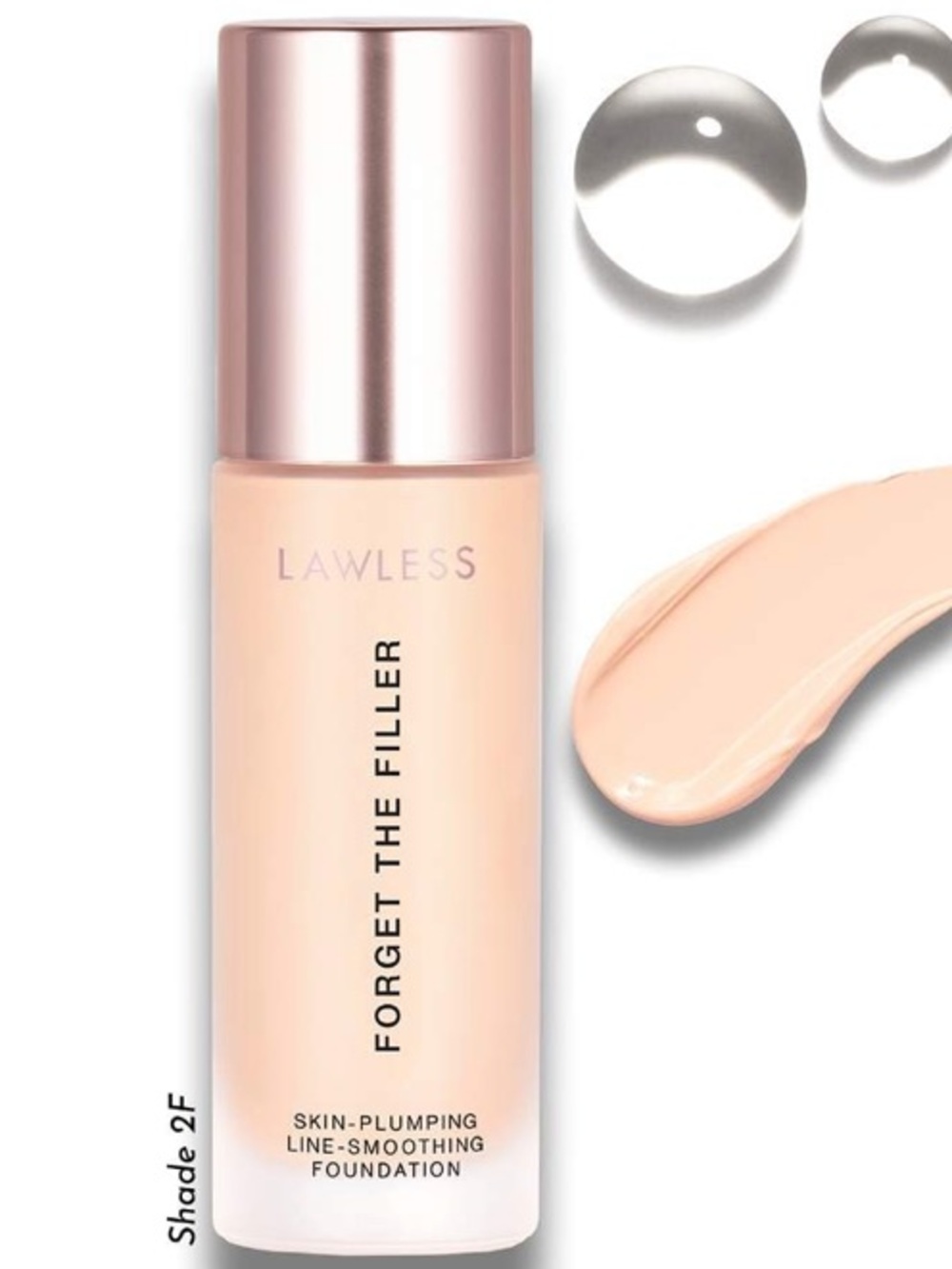 Lawless Forget The Filler Skin-Plumping Foundation F2 New FullSz